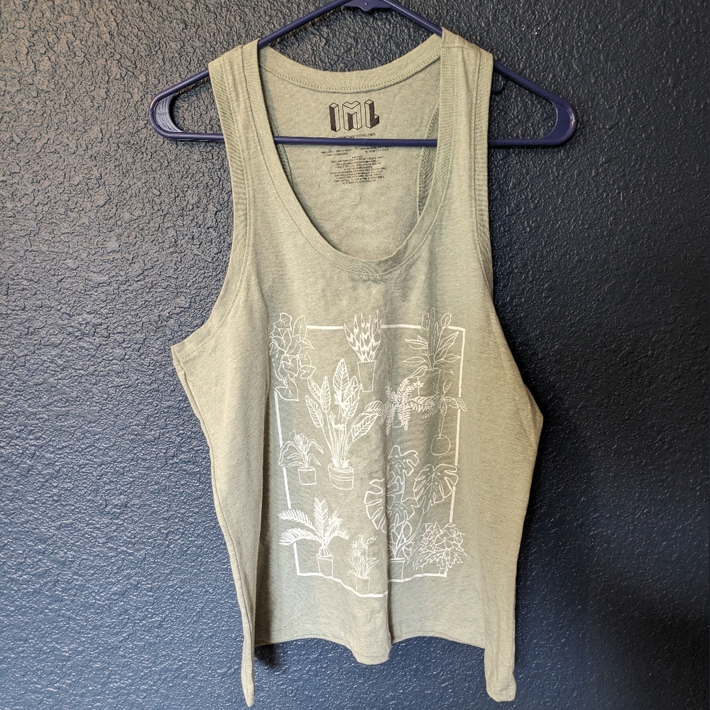 TML Sleeveless shirt, Potted Plant design, size L